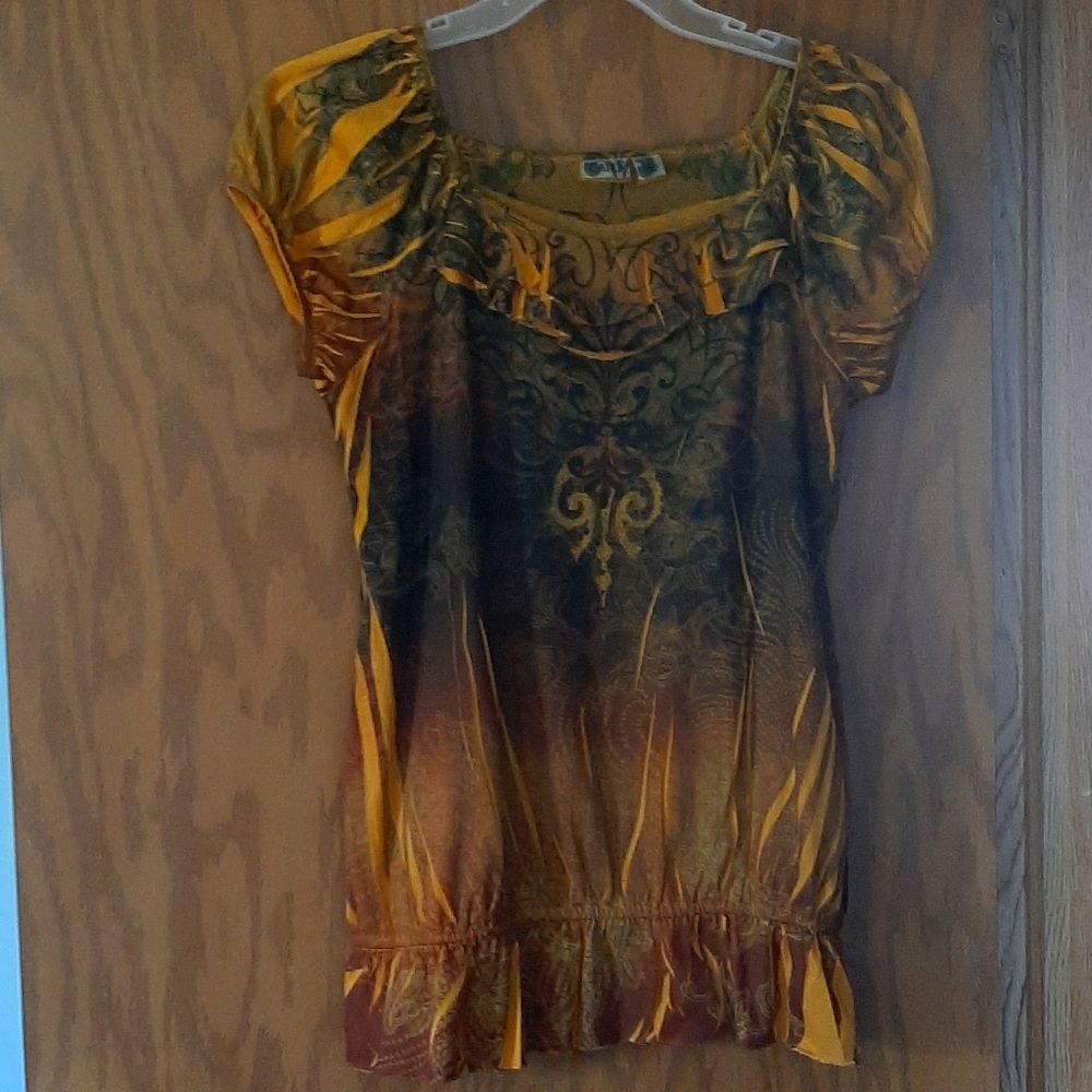 Gold and Brown Cato blouse